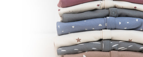 Color crush organic baby clothes collection in coordinated palettes