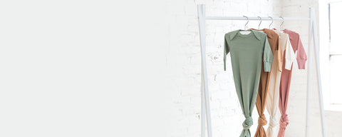 Organic cotton baby sleep gown with fold-over mittens for comfortable newborn sleepwear