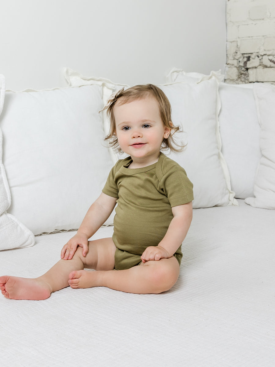 Herb Short Sleeve Bodysuit Baby : One Pieces : Bodysuits : Short Sleeves Colored Organics Baby Short Sleeve Bodysuit - Girl & Boy - Organic