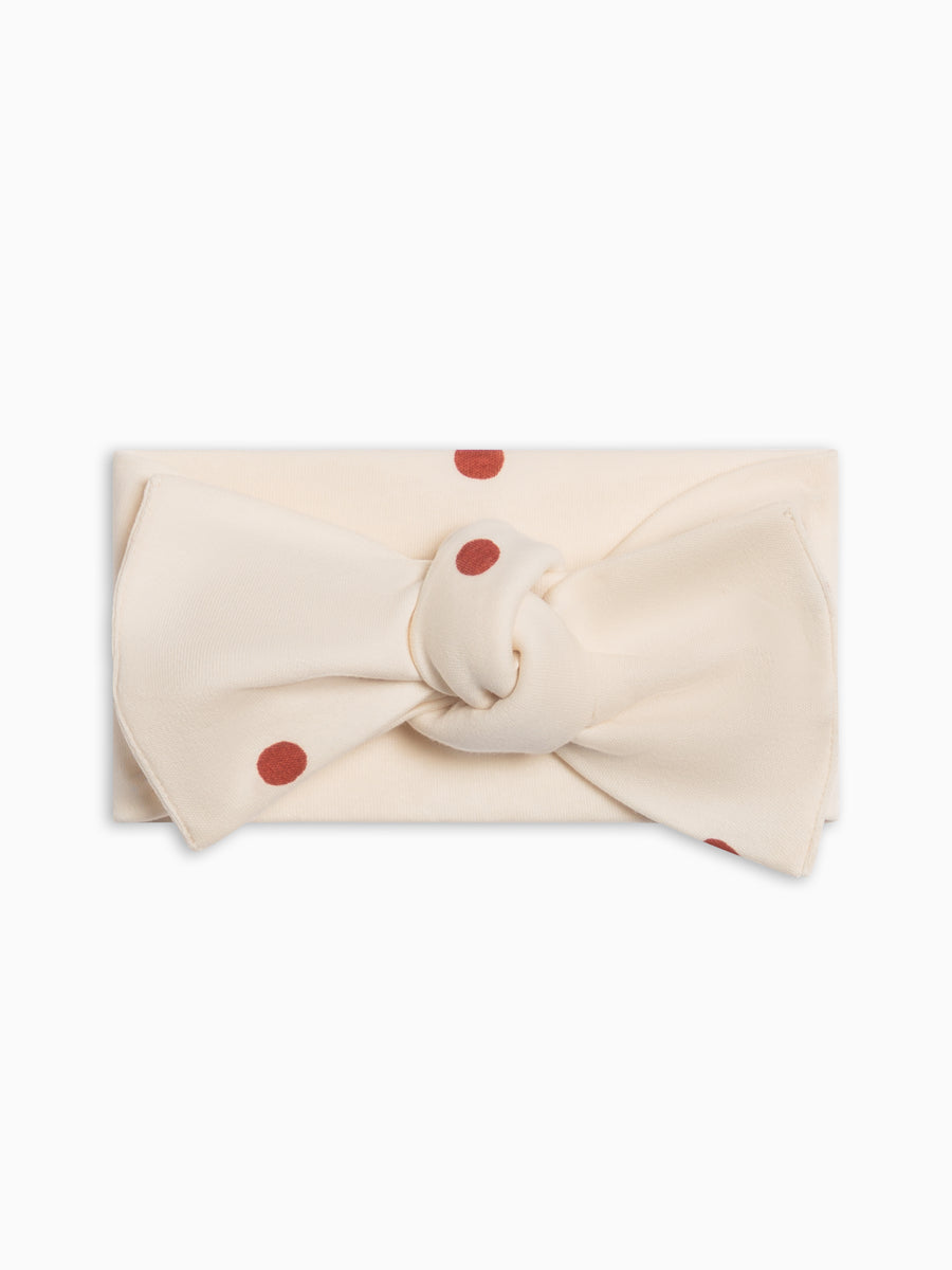 Hattie Bow Wrap - Barn / Polka Baby : Accessories : Bows : Headbands Kendi PRE ORDER Hattie Bow Wrap - Barn / Polka | Colored Organics®