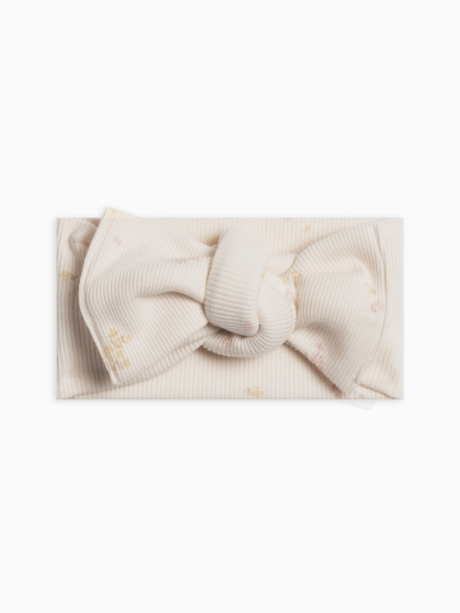 Ribbed Bow Wrap Baby : Accessories : Bows : Headbands Kendi Organic Cotton Baby and Kids Ribbed Bow Wrap
