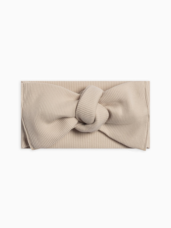 Ribbed Bow Wrap Baby : Accessories : Bows : Headbands Kendi Organic Cotton Baby and Kids Ribbed Bow Wrap