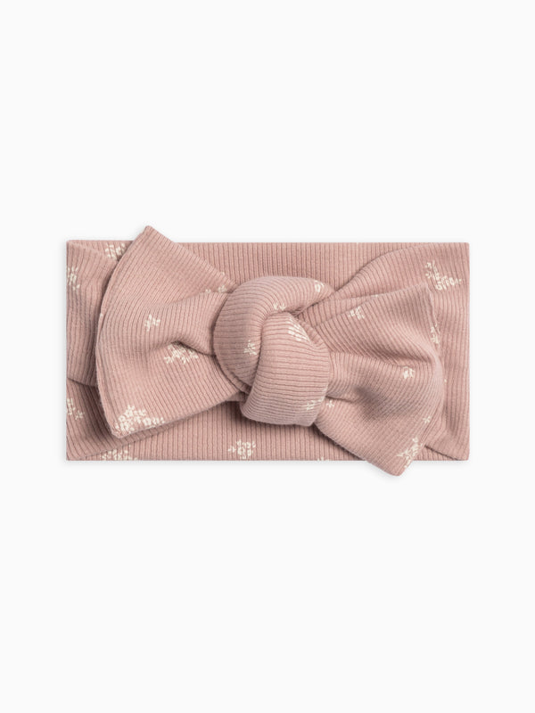 Ribbed Bow Wrap Baby : Accessories : Bows : Headbands Kendi Organic Cotton Baby Ribbed Bow Wrap