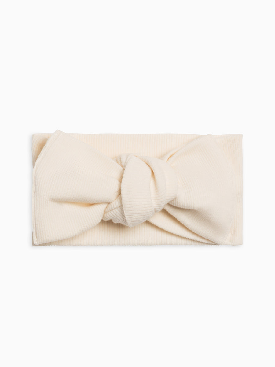 Ribbed Bow Wrap Baby : Accessories : Bows : Headbands Kendi Organic Cotton Baby and Kids Ribbed Bow Wrap