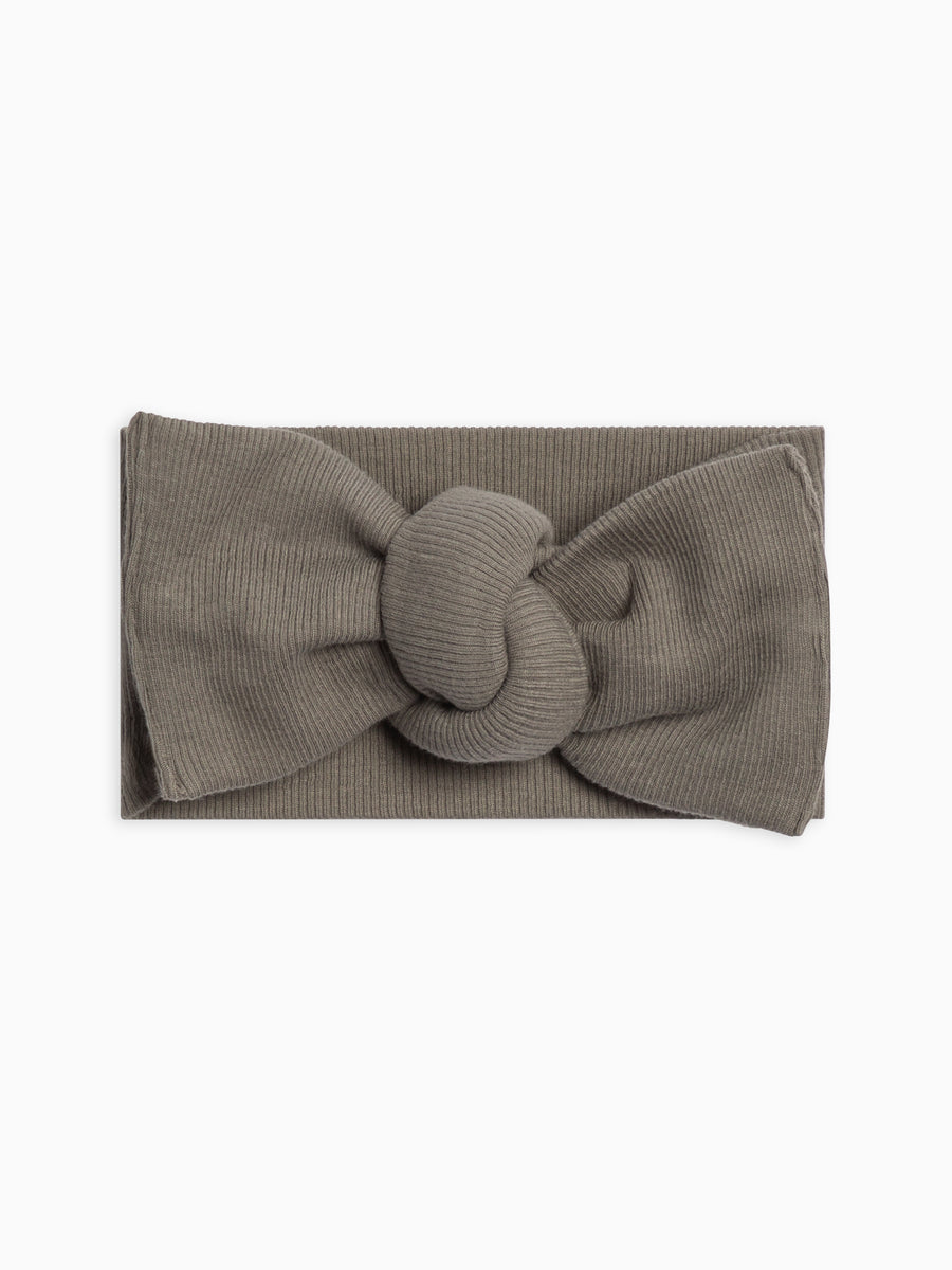 Ribbed Bow Wrap Baby : Accessories : Bows : Headbands Kendi Organic Cotton Baby Ribbed Bow Wrap