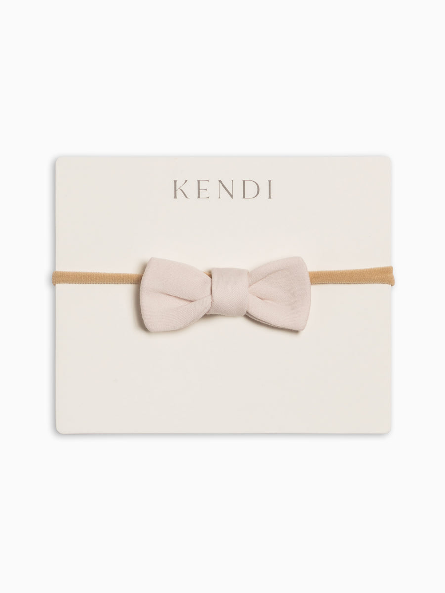 Cotton Dainty Bow - Shell Baby : Accessories : Bows : Headbands Kendi Baby PRE ORDER Cotton Dainty Bow - Shell | Colored Organics®