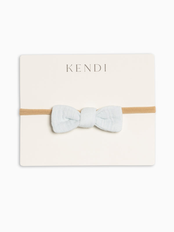 Muslin Dainty Bow - Powder Baby : Accessories : Bows : Headbands KENDI by Colored Organics Organic Cotton Baby and Kids Muslin Dainty Bow