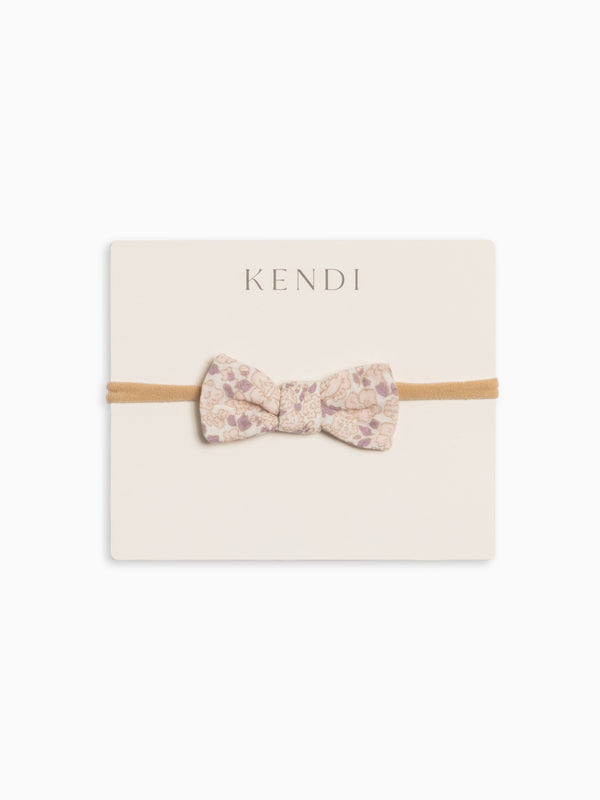 Muslin Dainty Bow - Vionna Floral / Shell + Fog Baby : Accessories : Bows : Headbands Kendi Muslin Dainty Bow - Vionna Floral / | Colored Organics®