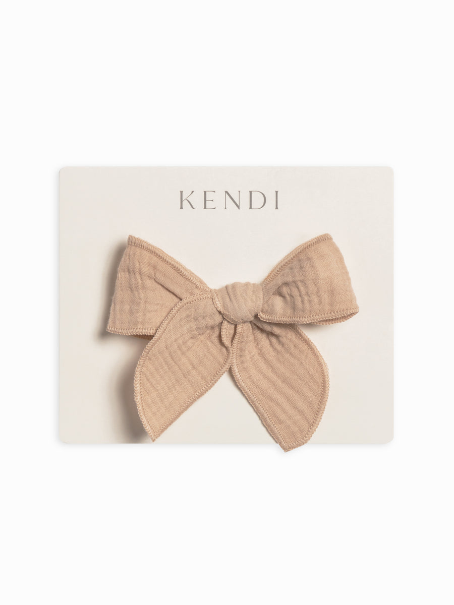 Muslin Bow Clip Baby-Kids : Accessories : Bows : Clips Kendi Organic Cotton Baby and Kids Muslin Bow Clip