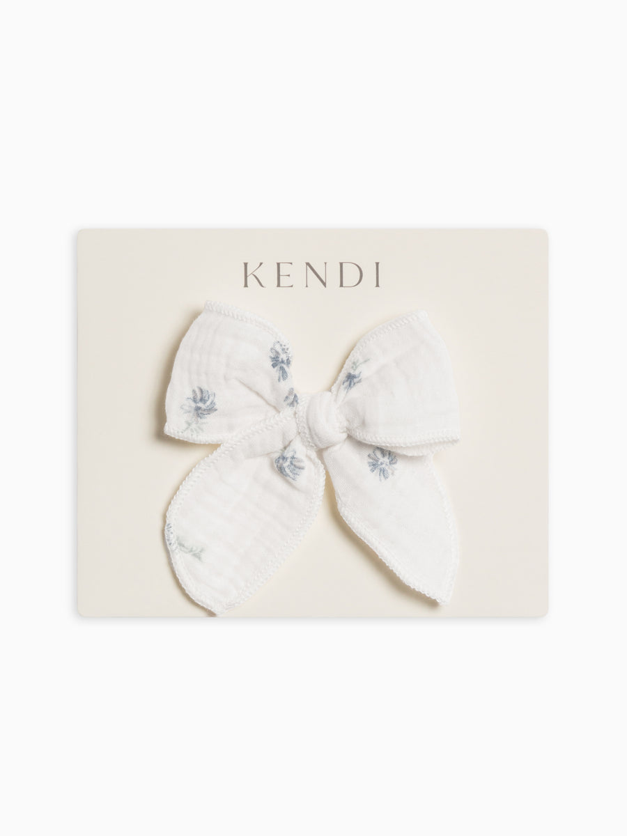 Muslin Bow Clip Baby-Kids : Accessories : Bows : Clips Kendi Organic Cotton Baby and Kids Muslin Bow Clip