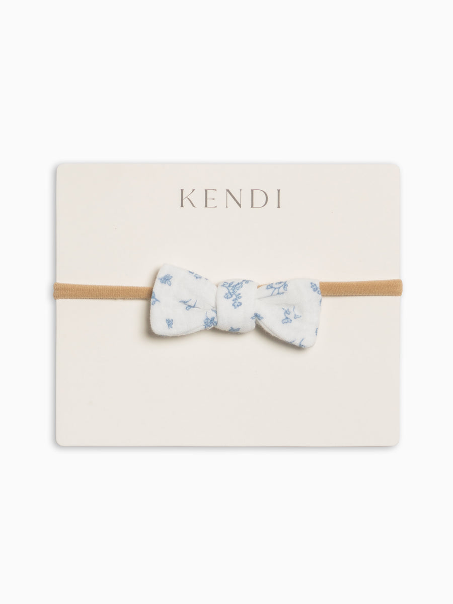 Muslin Dainty Bow - Rosebay Floral / Coconut + Sea