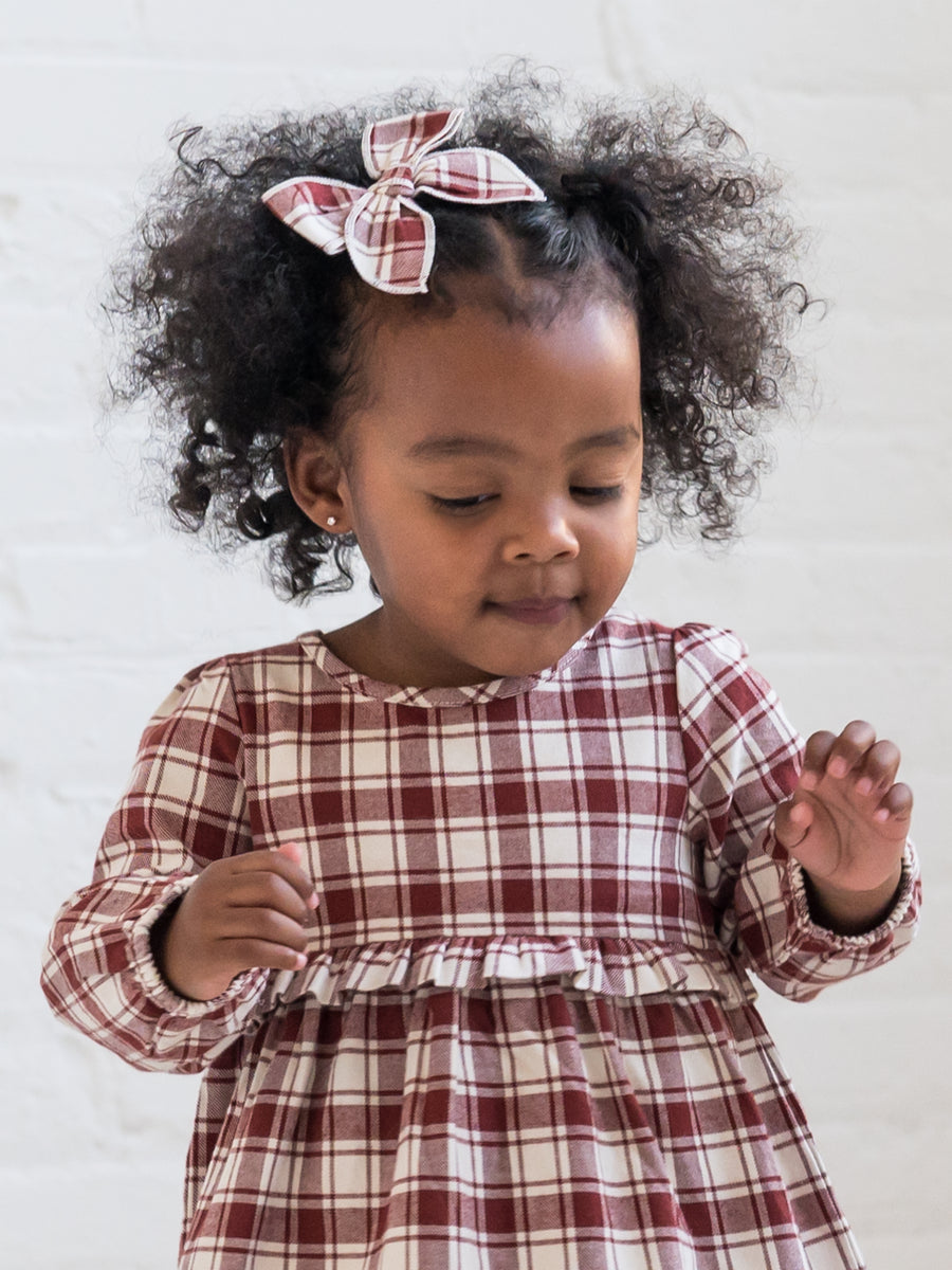 Flannel Bow Hair Clip Sale : Baby-Kids : Accessories : Clips Kendi Organic Cotton Baby and Kids Flannel Bow Hair Clip