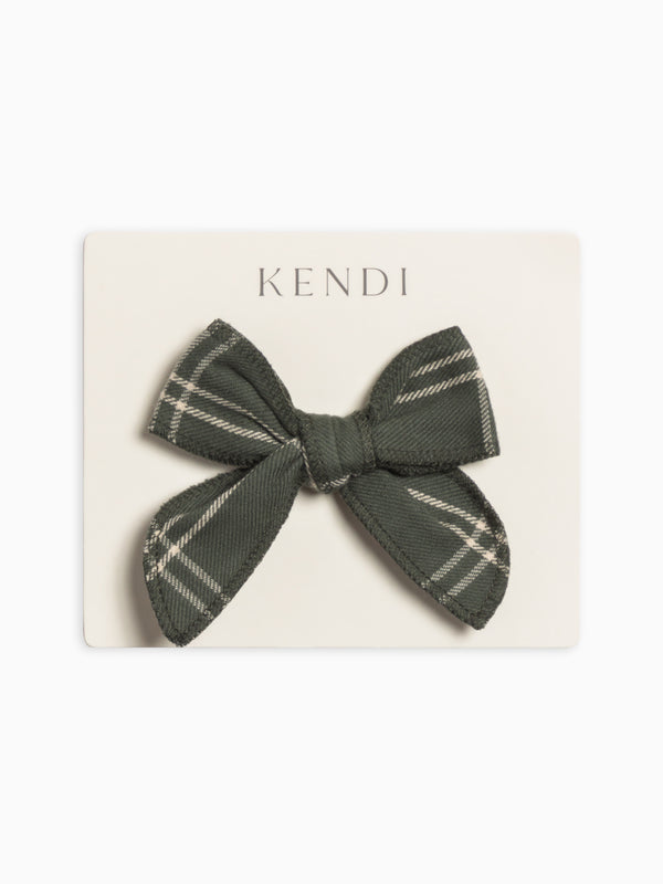 Flannel Bow Hair Clip Baby-Kids : Accessories : Bows : Clips Kendi Organic Cotton Baby and Kids Flannel Bow Hair Clip