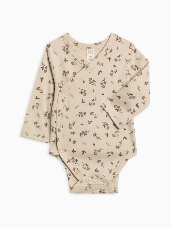 Kai Kimono Bodysuit Baby : One Pieces : Kimono Bodysuits : Long Sleeves Colored Organics Organic Cotton Kai Kimono Bodysuit for Newborn and Baby - Girl & Boy