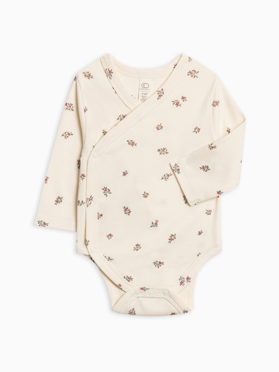 Kai Kimono Bodysuit Baby : One Pieces : Kimono Bodysuits : Long Sleeves Colored Organics Organic Cotton Kai Kimono Bodysuit for Newborn and Baby - Girl & Boy