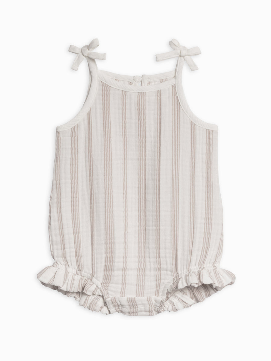 Ada Muslin Ruffle Tank Romper Baby : One Pieces : Rompers : Tanks Kendi Organic Cotton Baby Ada Muslin Ruffle Tank Romper
