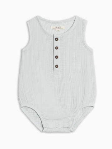 Bowie Muslin Bubble Romper - Powder
