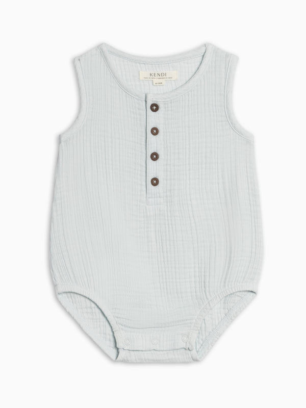 Bowie Muslin Bubble Romper - Powder
