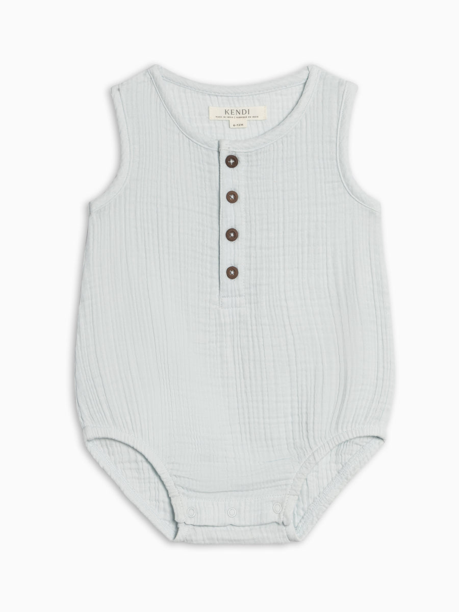 Bowie Muslin Bubble Romper - Golf