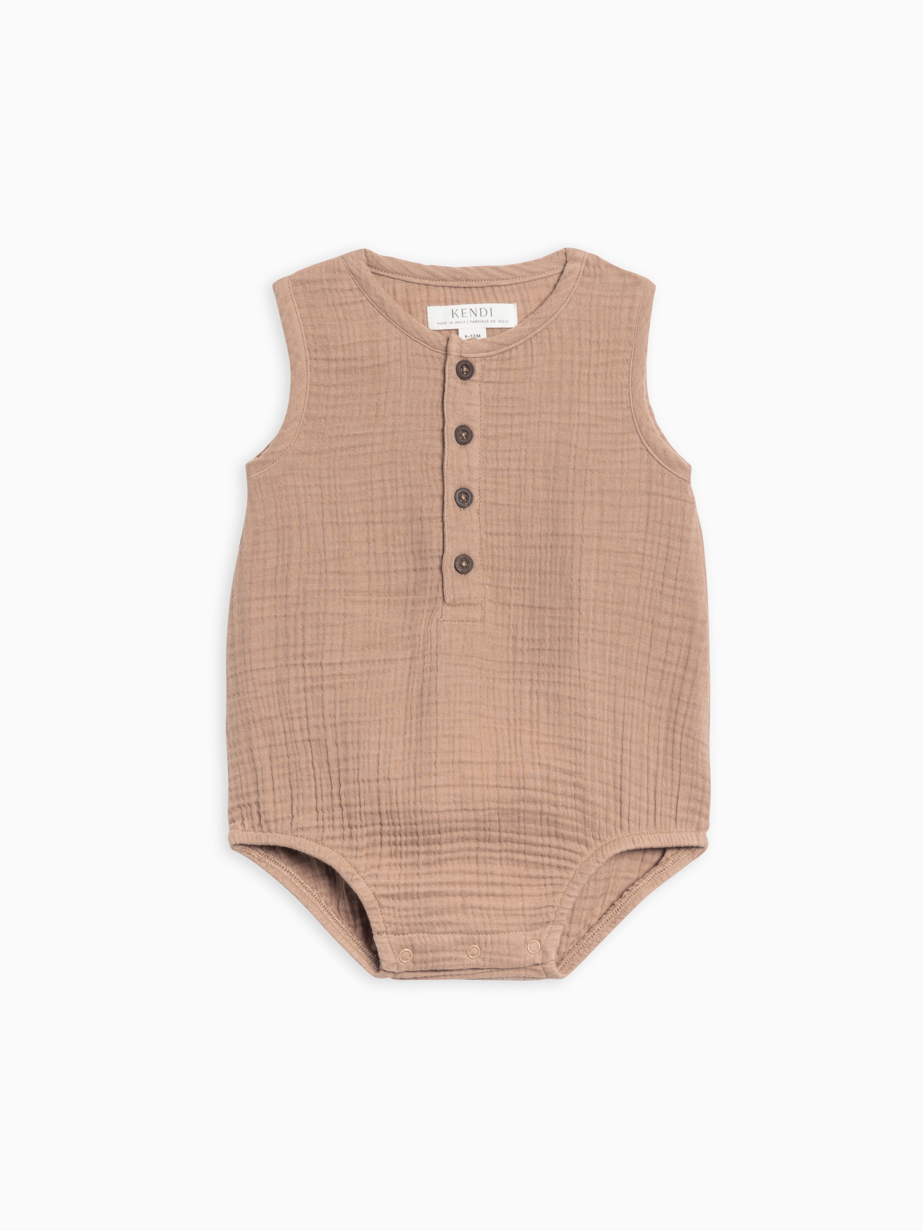 Organic Cotton Baby Bowie Muslin Bubble Romper | Colored Organics®