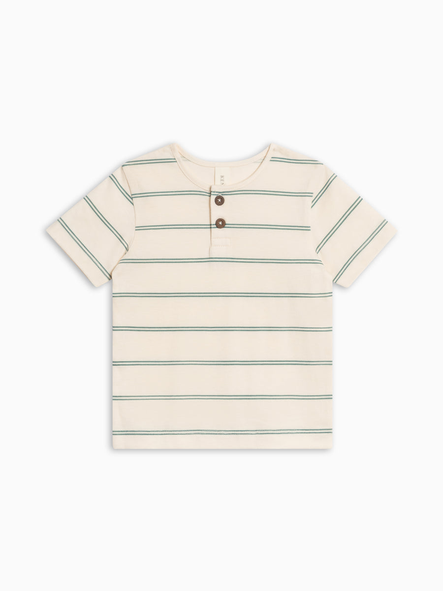 Reef Short Sleeve Henley - Inbee Stripe / Laguna