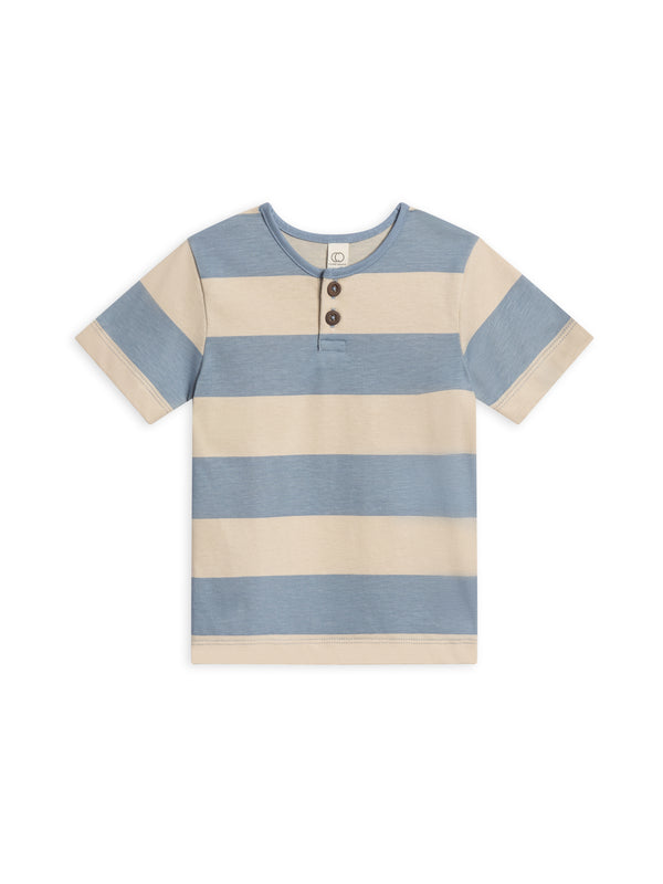 Reef Short Sleeve Henley Baby-Kids : Tops : Tees : Short Sleeves Colored Organics Organic Cotton Baby and Kids Reef Short Sleeve Henley