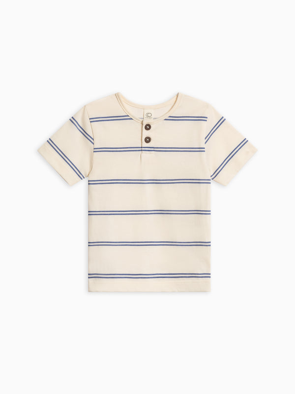 Reef Short Sleeve Henley Baby-Kids : Tops : Tees : Short Sleeves Colored Organics Organic Cotton Baby and Kids Reef Short Sleeve Henley