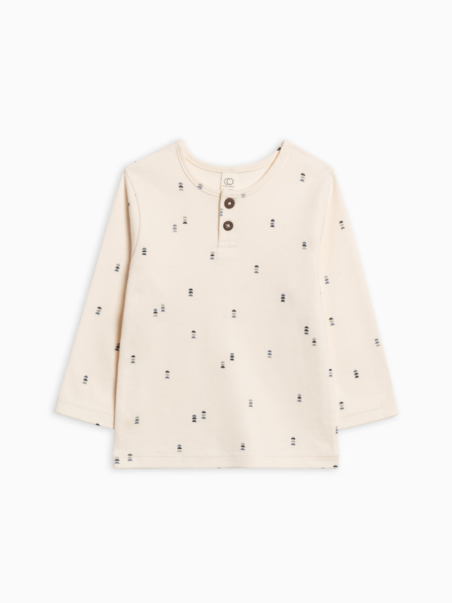 Reef Long Sleeve Henley Baby-Kids : Tops : Tees : Long Sleeves Colored Organics Organic Cotton Baby and Kids Reef Long Sleeve Henley
