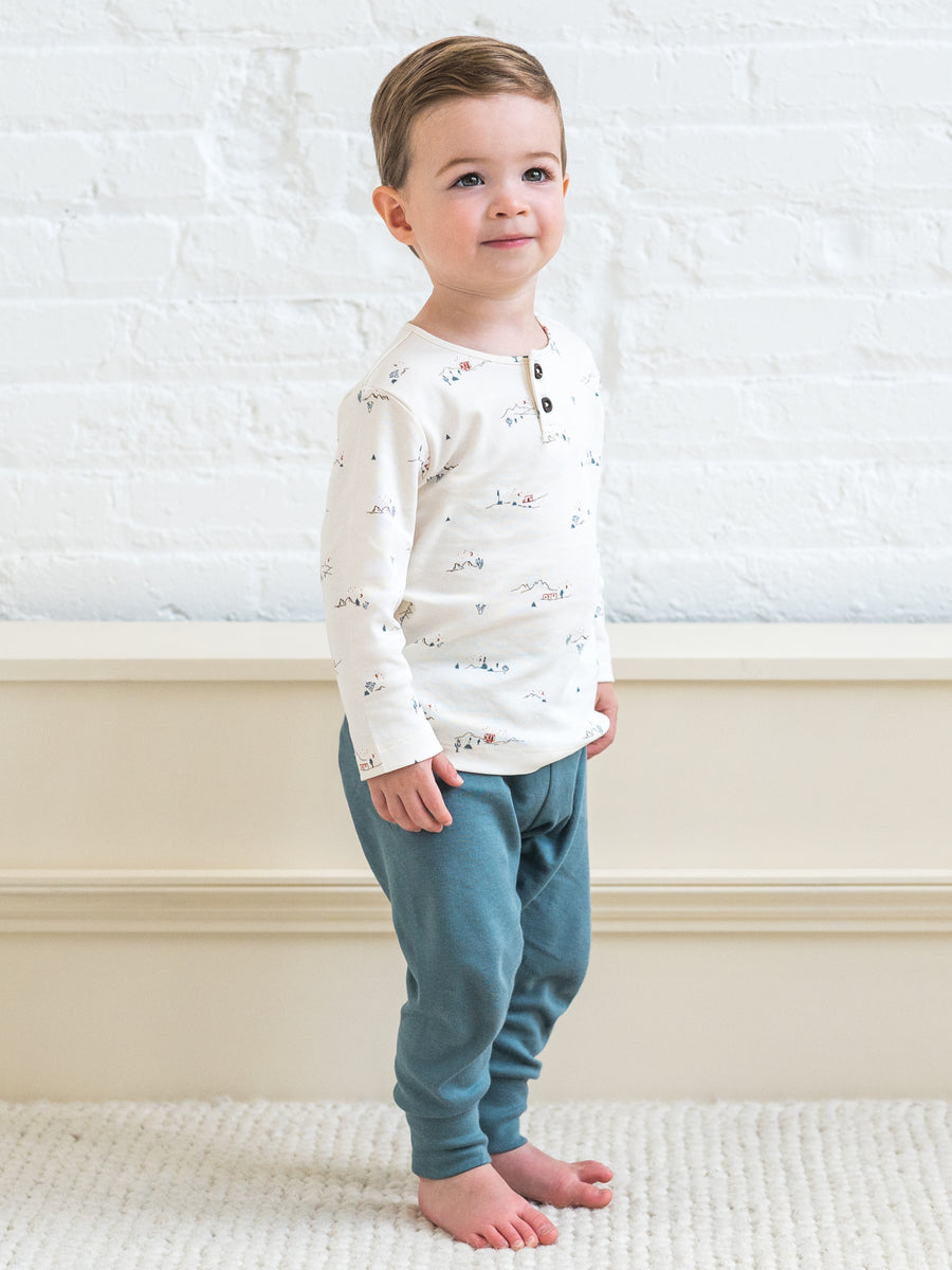 Reef Long Sleeve Henley Sale : Baby : Tops : Tees : Long Sleeves Colored Organics Organic Cotton Baby and Kids Reef Long Sleeve Henley