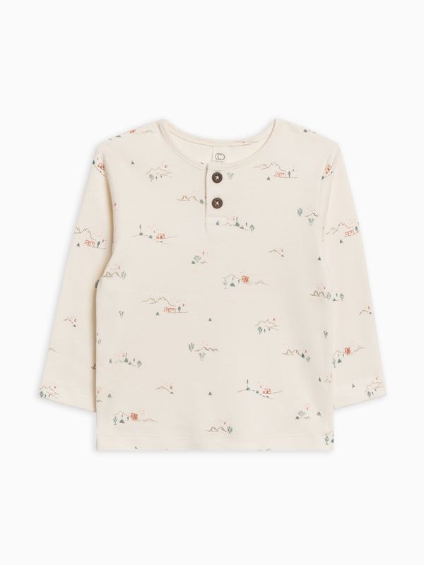 Reef Long Sleeve Henley Sale : Baby : Tops : Tees : Long Sleeves Colored Organics Organic Cotton Baby and Kids Reef Long Sleeve Henley