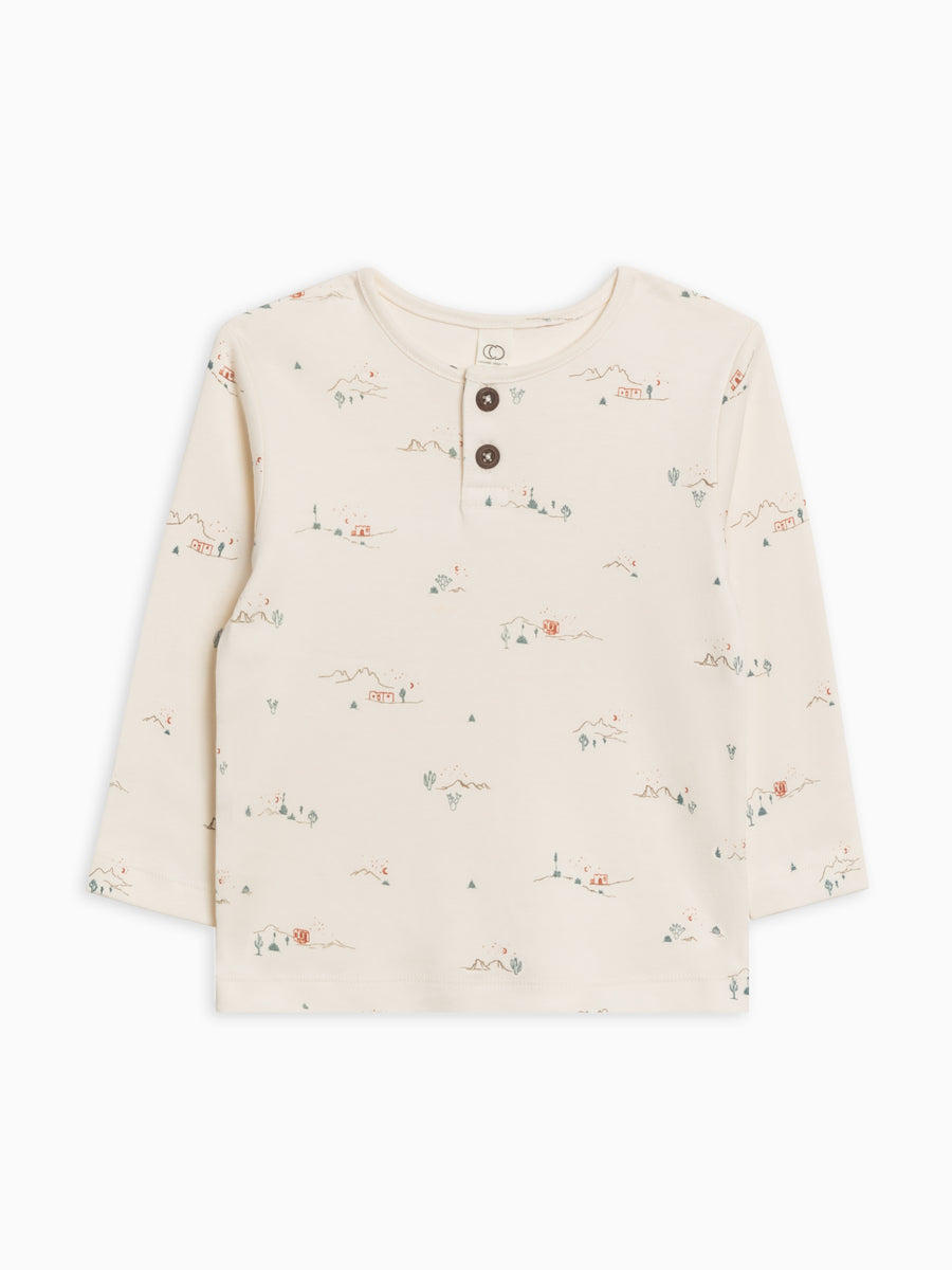 Reef Long Sleeve Henley Sale : Baby : Tops : Tees : Long Sleeves Colored Organics Organic Cotton Baby and Kids Reef Long Sleeve Henley