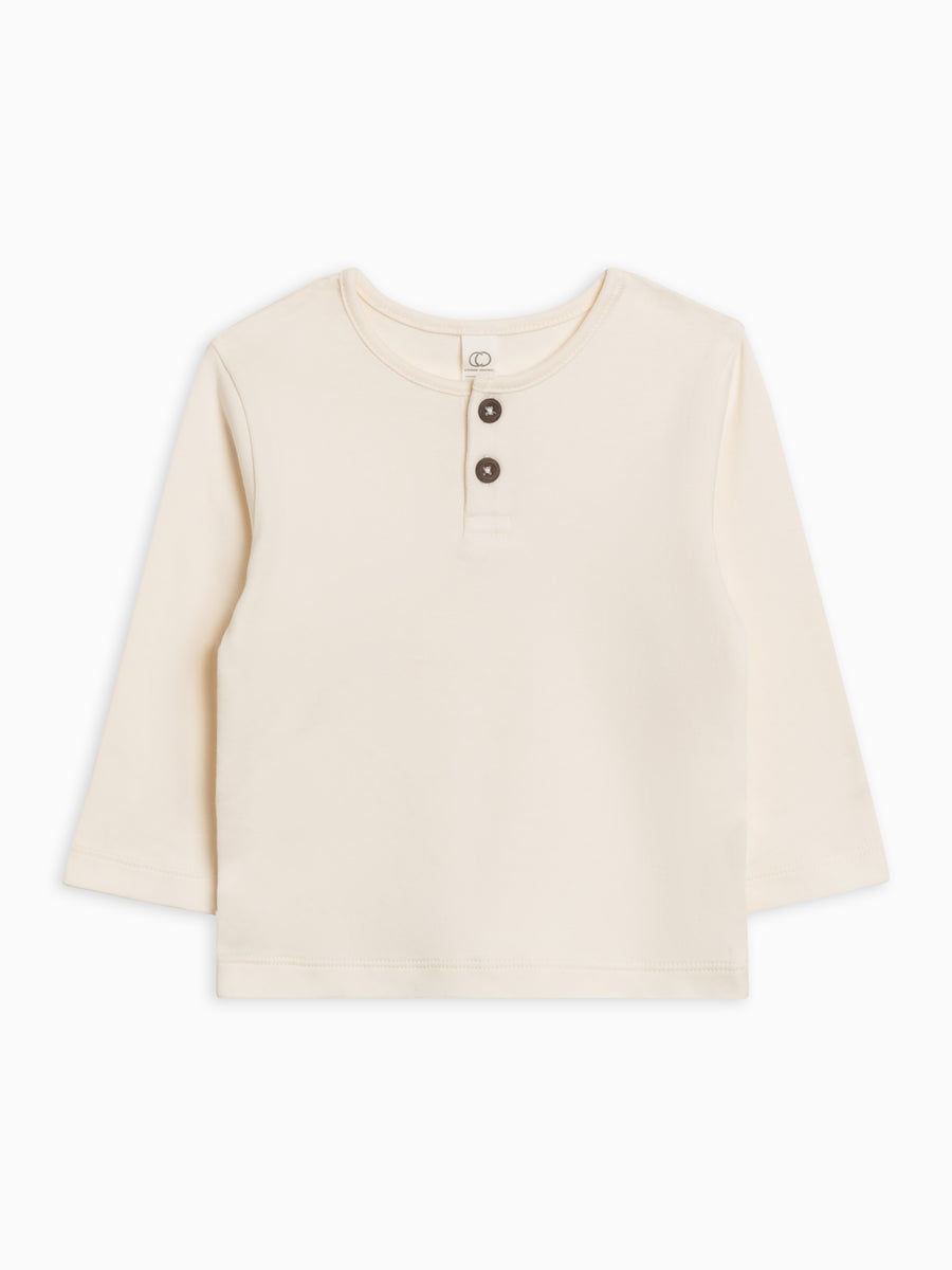 Reef Long Sleeve Henley Baby-Kids : Tops : Tees : Long Sleeves Colored Organics Organic Cotton Baby and Kids Reef Long Sleeve Henley