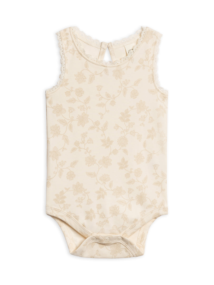 Luna Lace Tank Bodysuit Baby : One Pieces : Bodysuits : Tanks Colored Organics Organic Cotton Baby Luna Lace Tank Bodysuit