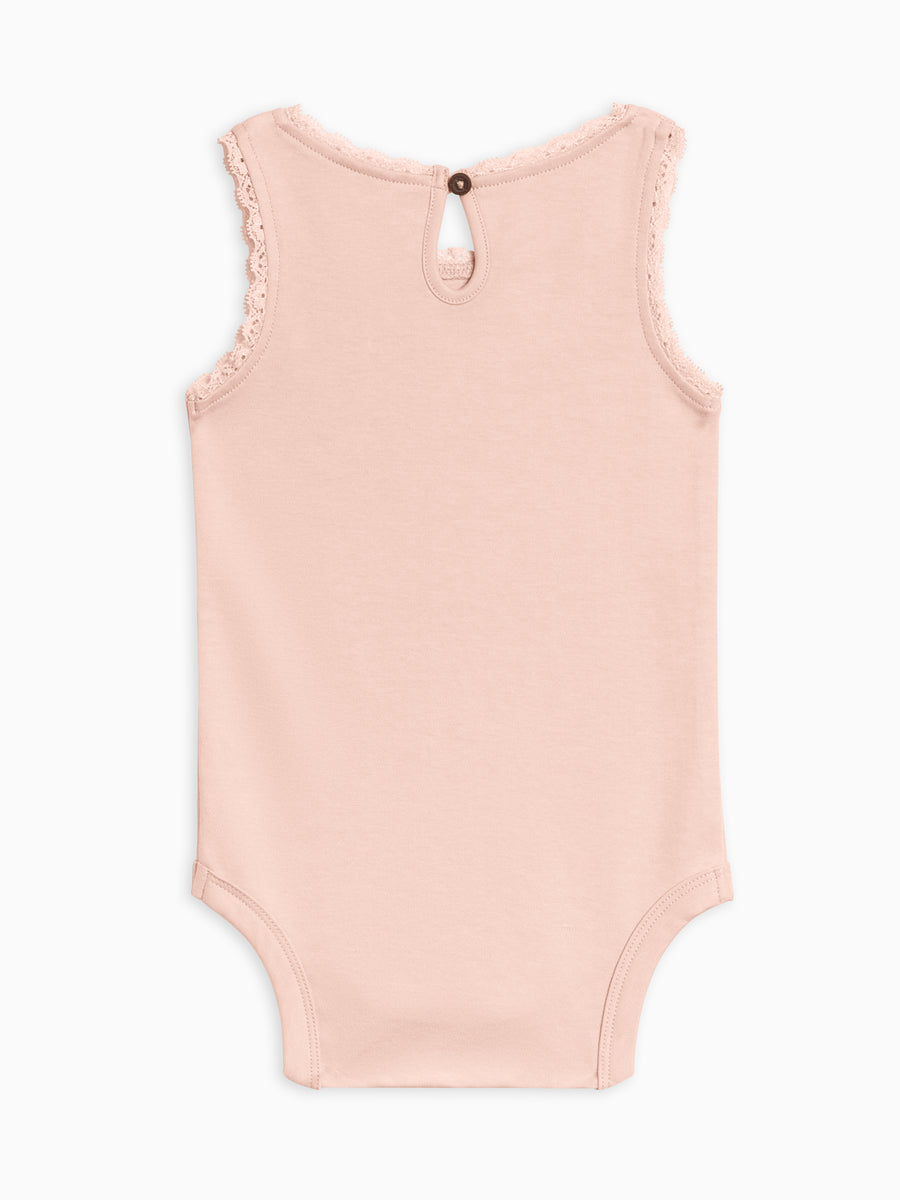Luna Lace Tank Bodysuit Baby : One Pieces : Bodysuits : Tanks Colored Organics Organic Cotton Baby Luna Lace Tank Bodysuit