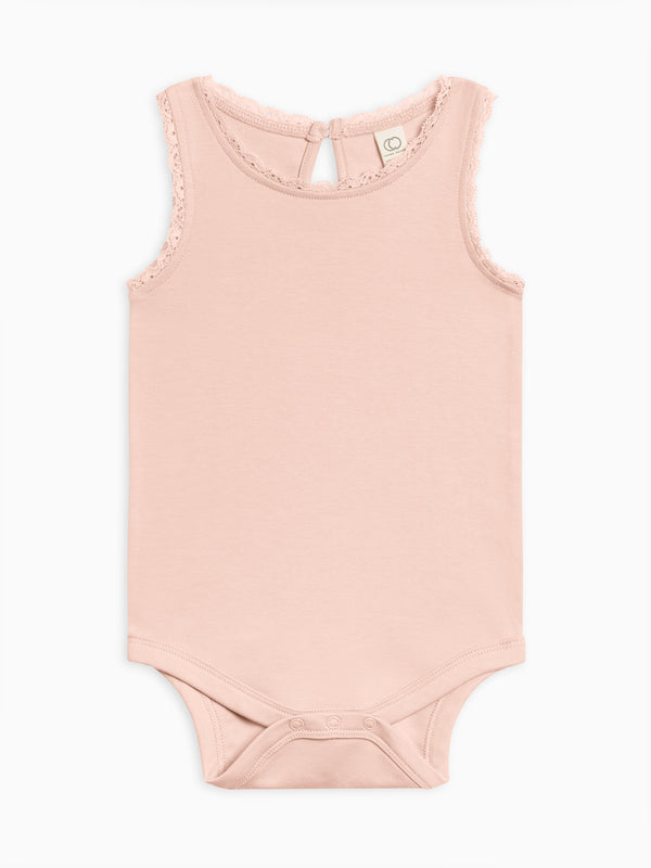 Luna Lace Tank Bodysuit Baby : One Pieces : Bodysuits : Tanks Colored Organics Organic Cotton Baby Luna Lace Tank Bodysuit