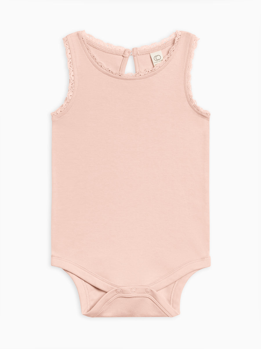 Luna Lace Tank Bodysuit Baby : One Pieces : Bodysuits : Tanks Colored Organics Organic Cotton Baby Luna Lace Tank Bodysuit