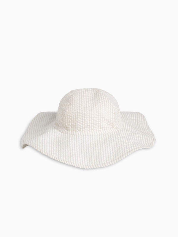 Seersucker Sun Hat - Dune Stripe