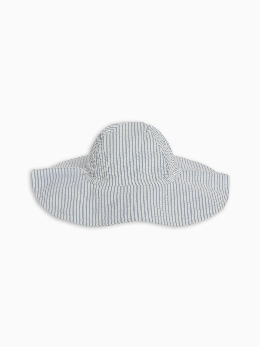 Seersucker Sun Hat - Shore Stripe / Sea