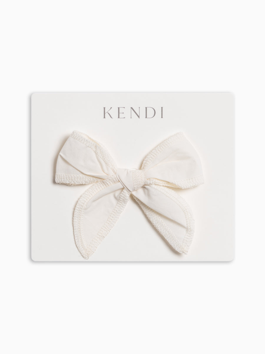 Poplin Bow Clip - Woodford