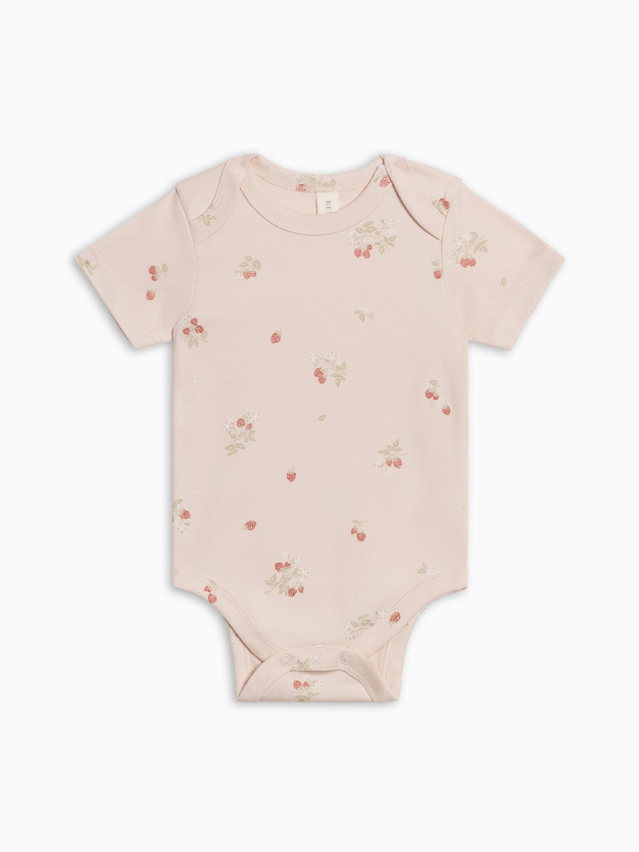 PRE ORDER Afton Bodysuit - Raspberries / Shell + Mint Baby : One Pieces : Bodysuits : Short Sleeves Kendi PRE ORDER Afton Bodysuit - Raspberries | Colored Organics®