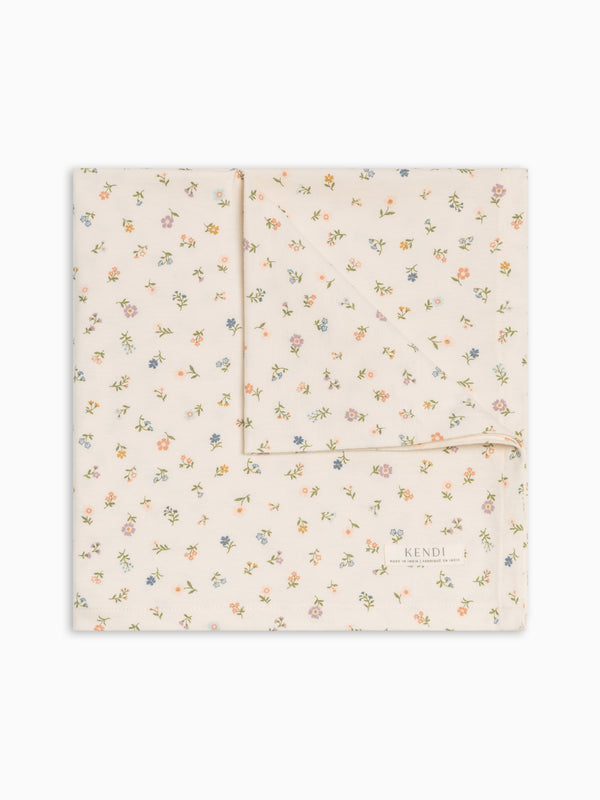Swaddle Blanket - Petaline Floral / Fog + Fern