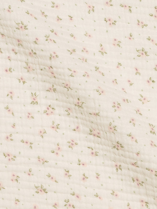 Muslin Swaddle Blanket - Camellia Floral / Shell + Fern