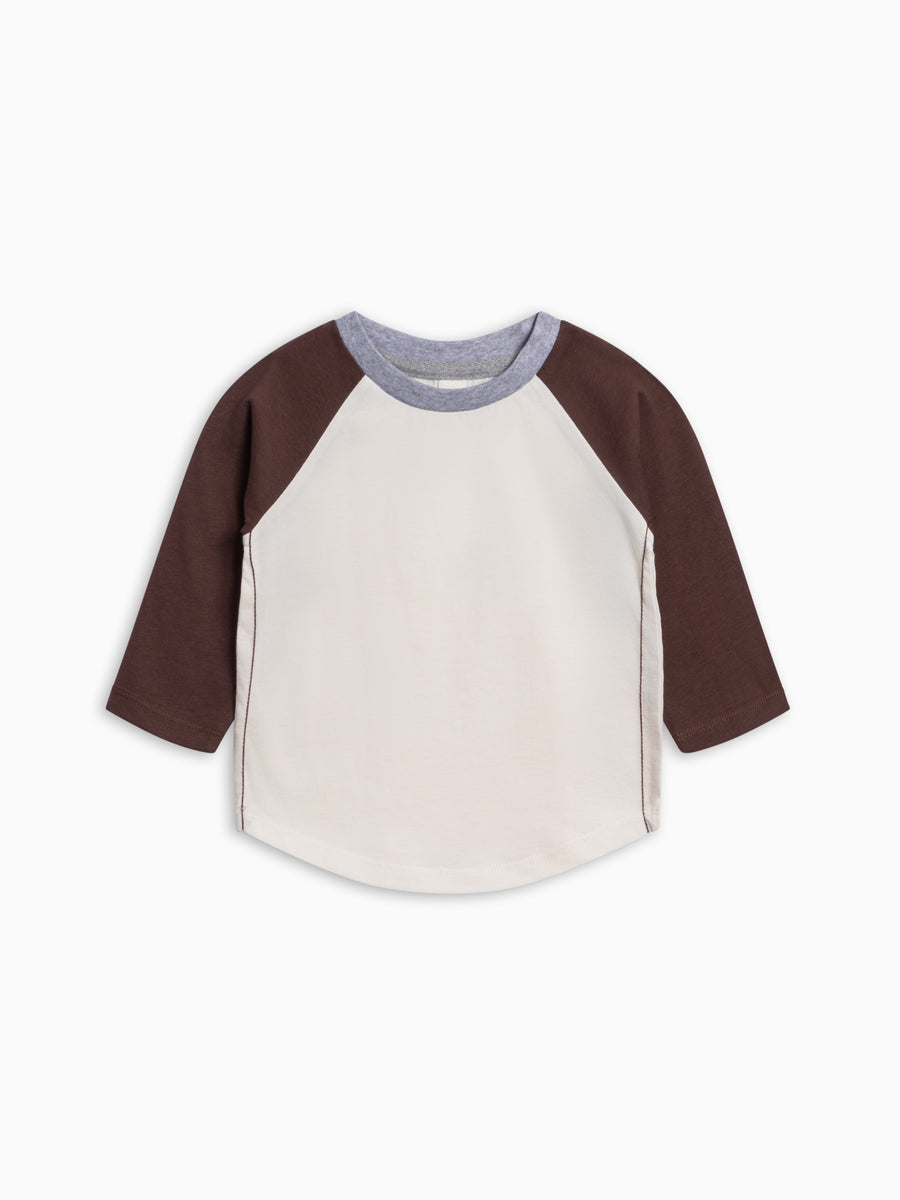 Louie Baseball Tee - Ivory/Chestnut