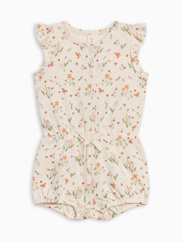 PRE ORDER Amelia Romper - Butterfly / Fog + Mint Baby : One Pieces : Rompers : Short Sleeves Kendi Organic Cotton Baby Amelia Romper