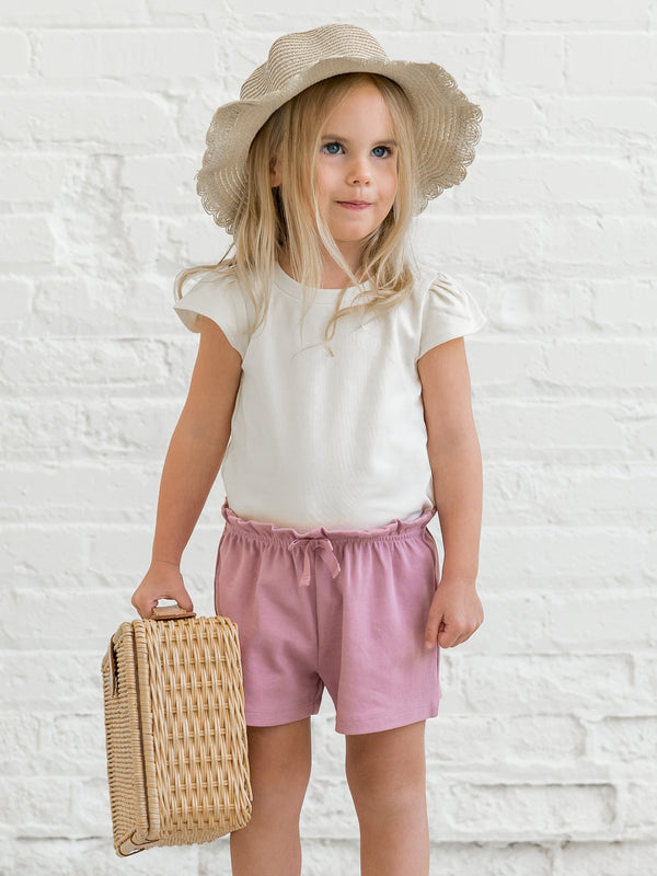 Pearl Petal Sleeve Tee Baby-Kids : Tops : Tees : Short Sleeves Colored Organics Organic Cotton Baby & Kids Pearl Petal Sleeve Tee