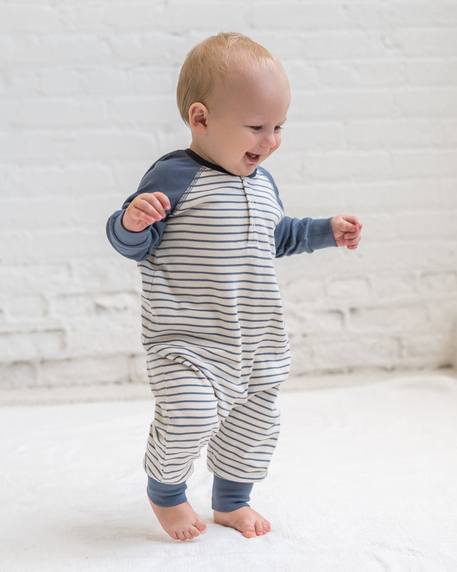 Brix Henley Romper Baby : One Pieces : Rompers : Long Sleeves Colored Organics Organic Cotton Brix Henley Romper