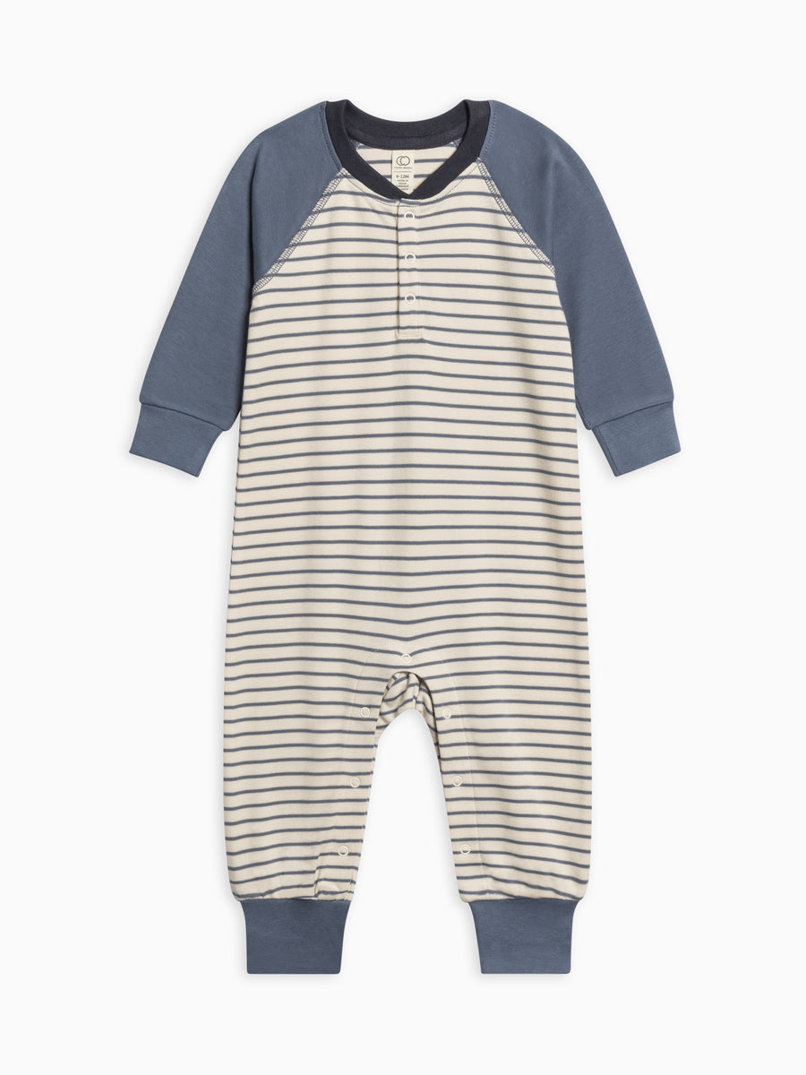 Brix Henley Romper Baby : One Pieces : Rompers : Long Sleeves Colored Organics Organic Cotton Brix Henley Romper
