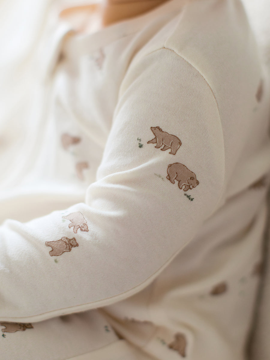 Peyton Zipper Sleeper | Bear / Truffle + Thyme