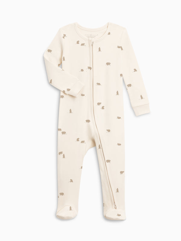 Peyton Zipper Sleeper | Bear / Truffle + Thyme