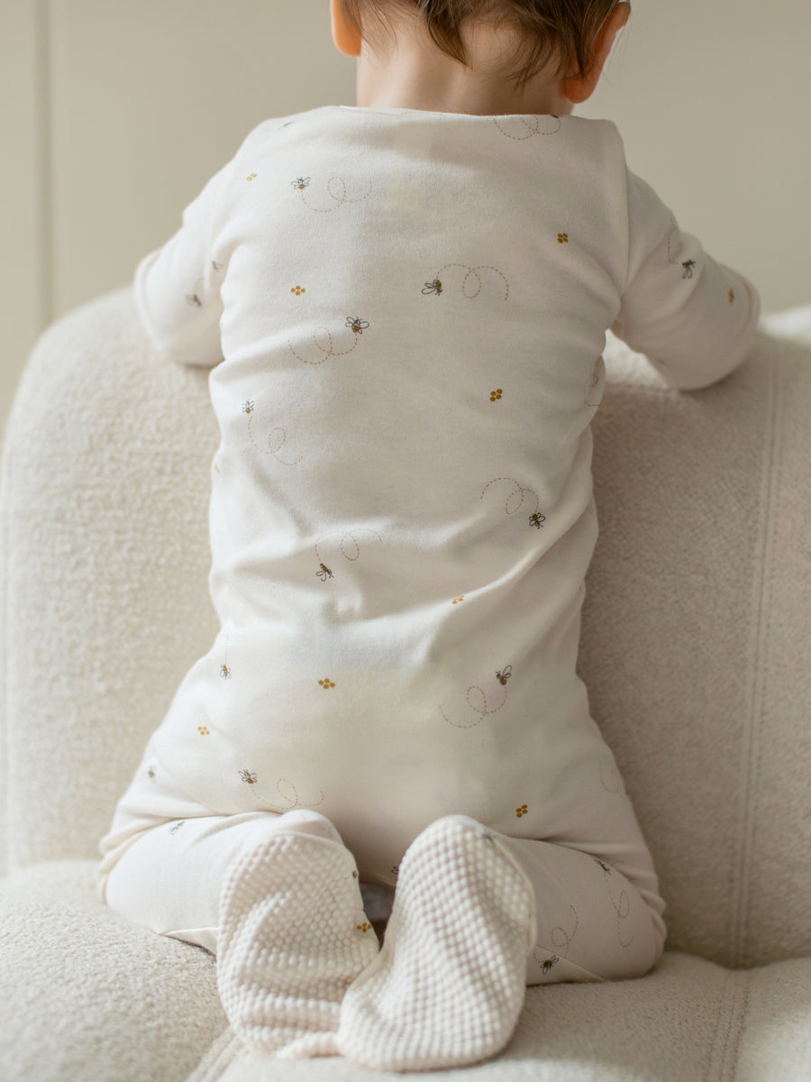 Peyton Zipper Sleeper | Bee / Pewter
